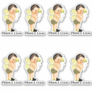 Sticker Petit Prince Bébé Garçon Abeille Noir Jaune