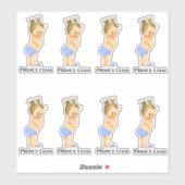Sticker Petit Prince Bébé Garçon Couronne Dorée Bleu Clair (Feuille)