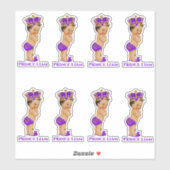 Sticker Petit Prince Bébé Garçon Couronne Violet Or (Feuille)