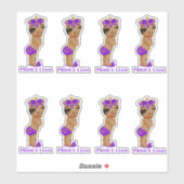 Sticker Petit Prince Bébé Garçon Purple Gold Couronne (Feuille)