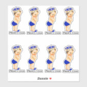 Sticker Petit Prince Bébé Garçon Royal Blue Gold Couronne (Feuille)