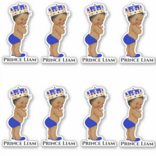 Sticker Petit Prince Bébé Garçon Royal Blue Gold Couronne