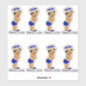 Sticker Petit Prince Bébé Garçon Royal Blue Gold Couronne (Feuille)