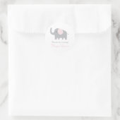 Sticker petit rose et gris éléphant Étiquettes (Sac)