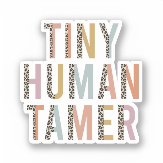Sticker Petit Tamer humain, Cadeau pour enseignant, Garder (Devant)