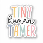 Sticker Petit Tamer humain, Cadeau pour enseignant, Garder (Devant)