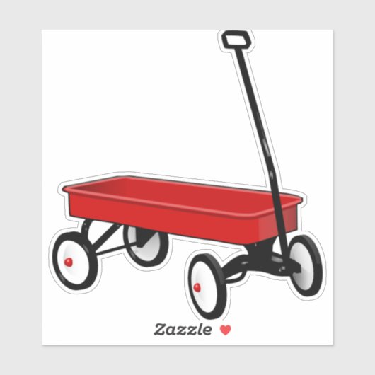 Sticker Petit wagon rouge (Feuille)