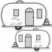 Sticker Petite caravane Gitane arrondie customisée (Devant)