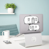 Sticker Petite caravane Gitane arrondie customisée (Ordinateur portable sur le bureau)