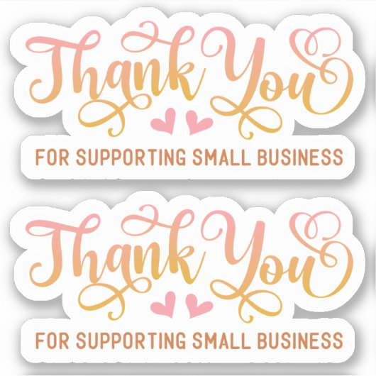 Sticker Petite entreprise Merci rose (Devant)