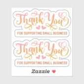 Sticker Petite entreprise Merci rose (Feuille)