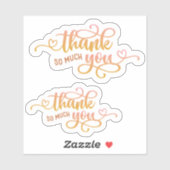 Sticker Petite entreprise Merci rose (Feuille)