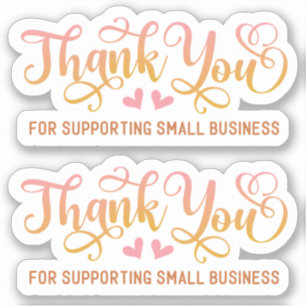 Sticker Petite Entreprise Merci Rose Mignon