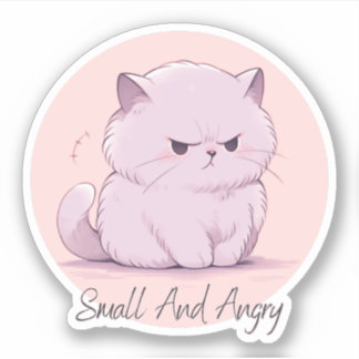 Sticker Petite et en colère - Conception chatte mignonne