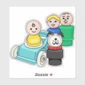 Sticker Petite famille avec poussette bébé (Feuille)