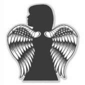 Sticker Petite fille Angel Enfant Silhouette art minimal (Devant)