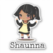 Sticker Petite fille caricature personnalisée (Devant)