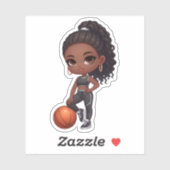 Sticker petite fille noire (Feuille)