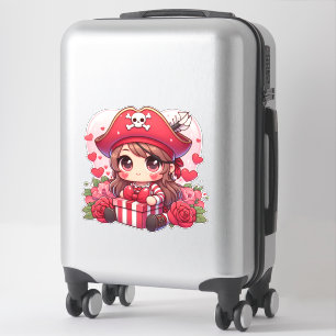 Sticker Petite fille pirate de Valentine's mignonne Anime