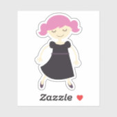 Sticker Petite fille (pourpre) (Feuille)