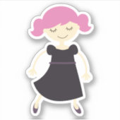Sticker Petite fille (pourpre) (Devant)