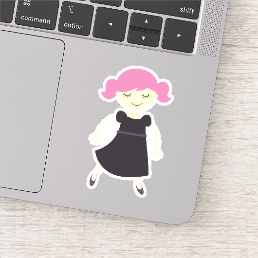 Sticker Petite fille (pourpre) (Détail)