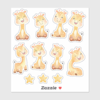 Sticker Petite girafe amis