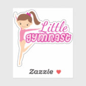 Sticker Petite Gymnaste Brunette Enfants Gymnastique Fille (Feuille)