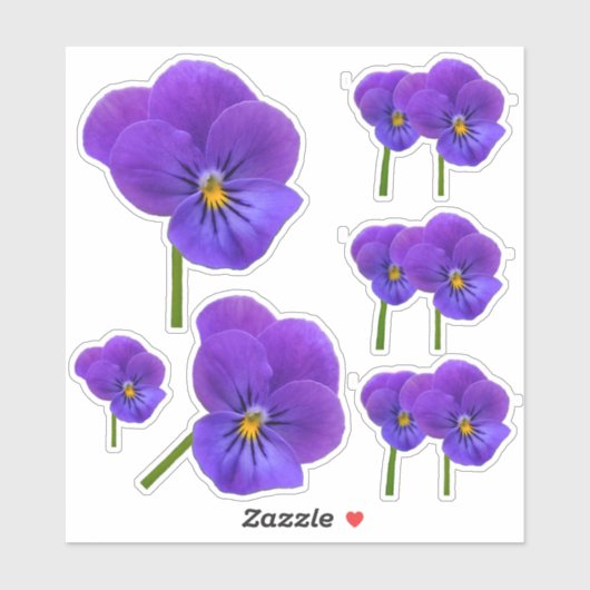 Sticker Petite Pansies pourpres (Feuille)