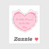 Sticker petite princesse, fille baby shower coeur rose mig (Feuille)
