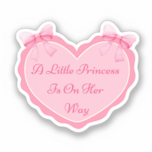 Sticker petite princesse, fille baby shower coeur rose mig