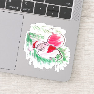 Sticker Petite souris endormie de Noël et Nouvel An