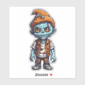 Sticker Petite zombie en tenue d'Halloween (Feuille)