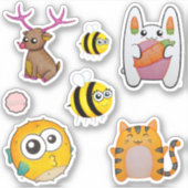 Sticker Petites copines d'animaux caricaturés (Devant)