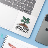 Sticker Petites Étapes Chaque Jour (Ordinateur portable avec iPhone)