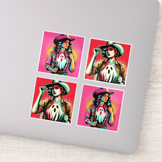 Sticker Petites filles Éffrayantes occidentales avec Stick (Détail)