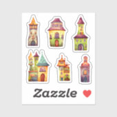 Sticker Petites maisons blanches (Feuille)