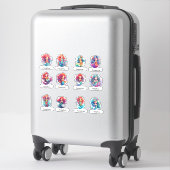 Sticker Petites sirènes mignonnes avec nom d'enfant ci-des (Sur valise)