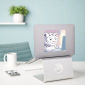 Sticker Petites Tâches, Grande Concentration (Ordinateur portable sur le bureau)
