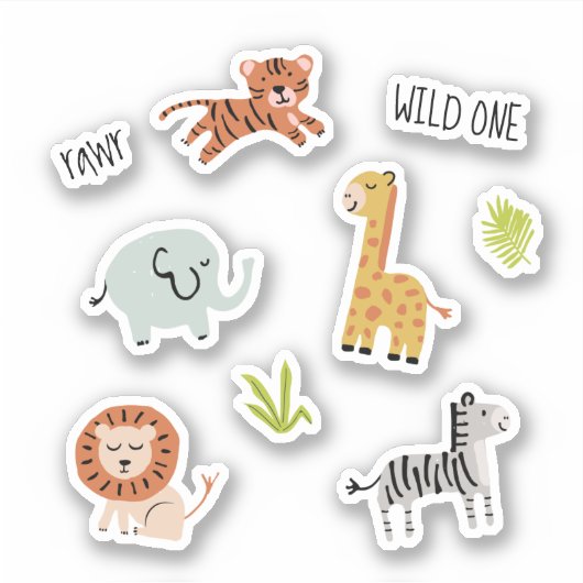 Sticker Petits animaux zoo (Devant)