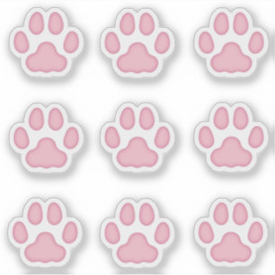 Sticker Petits Empreintes de pattes de chats Pink Animal T