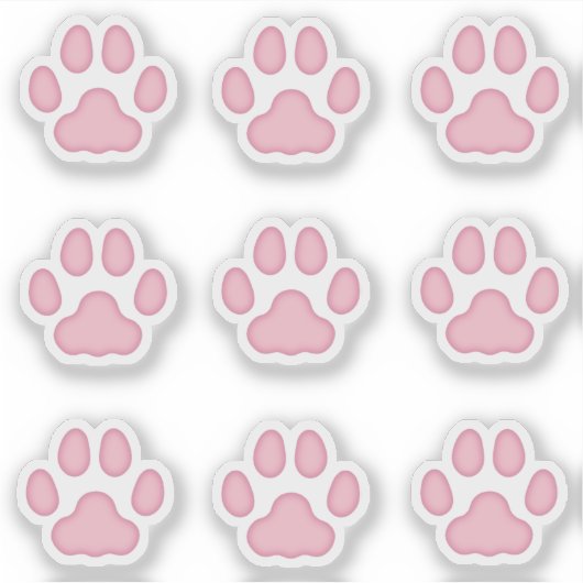 Sticker Petits Empreintes de pattes de chats Pink Animal T (Devant)