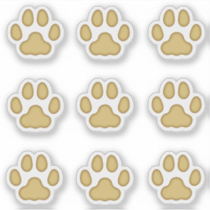 Sticker Petits Empreintes de pattes de chats Tan Animal Tr