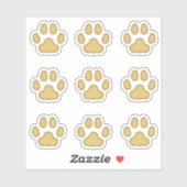 Sticker Petits Empreintes de pattes de chats Tan Animal Tr (Feuille)