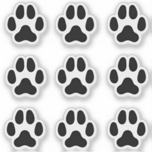 Sticker Petits Empreintes de pattes de chiens Titres d'ani