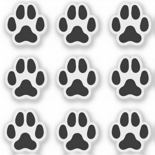 Sticker Petits Empreintes de pattes de chiens Titres d'ani (Devant)