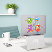 Sticker Petits monstres (Ordinateur portable sur le bureau)