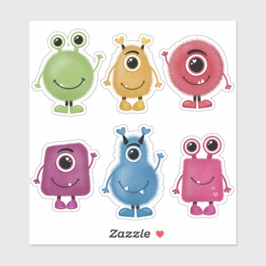 Sticker Petits monstres coupants (Feuille)