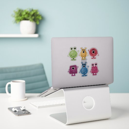 Sticker Petits monstres coupants (Ordinateur portable sur le bureau)
