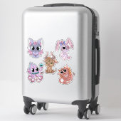 Sticker Petits monstres mignons de Halloween dessinés à la (Sur valise)